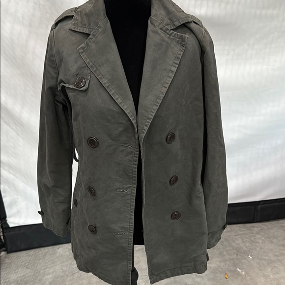 Heritage 1981 Jackets & Blazers - Heritage 1981 Gray Trench Coat Double-Breasted